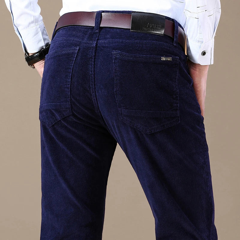 Men's Ribbed Corduroy Trousers | Timeless Structured Elegance