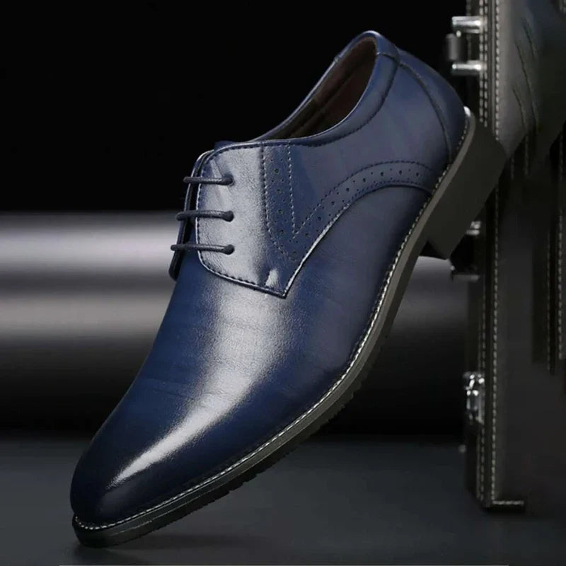 Ricardo | Men's Leather Lace-Up Brogue Oxford Dress Shoes