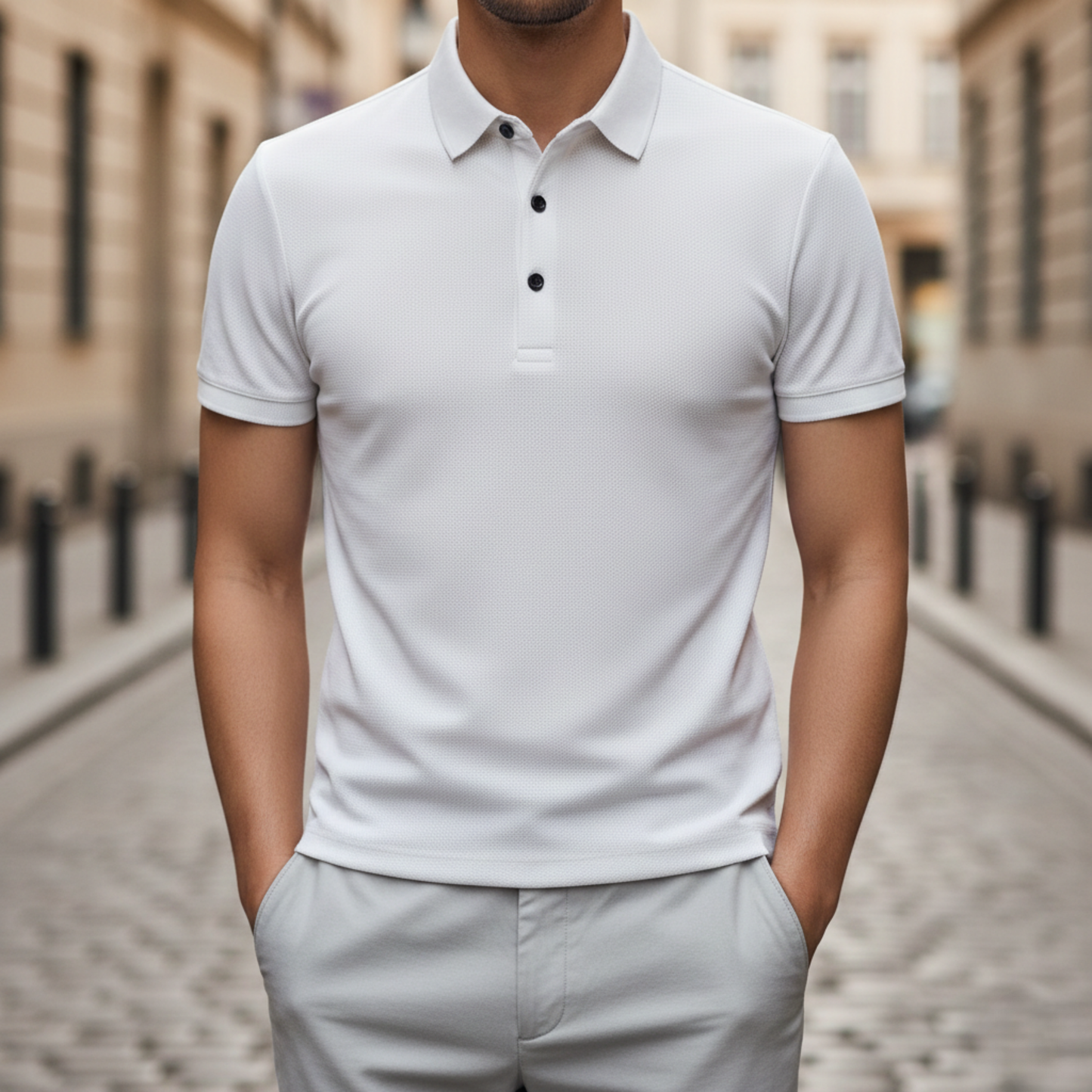 Adrian | Men's Textured Knit Short Sleeve Polo Shirt