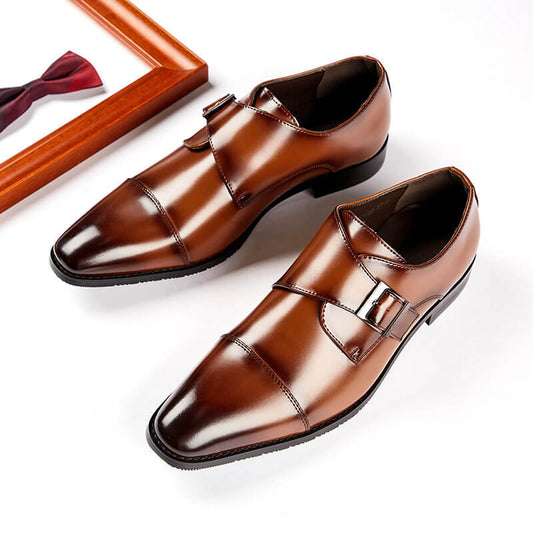 Matteo | Men's Leather Monk Strap Dress Shoes