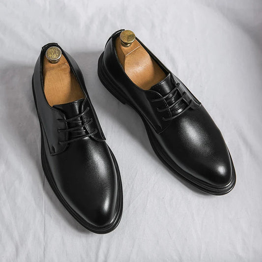 Antonio | Men's Polished Leather Lace-Up Derby Dress Shoes