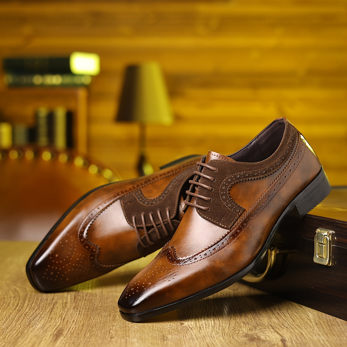 Alessandro | Men's Two-Tone Wingtip Brogue Oxford Shoes