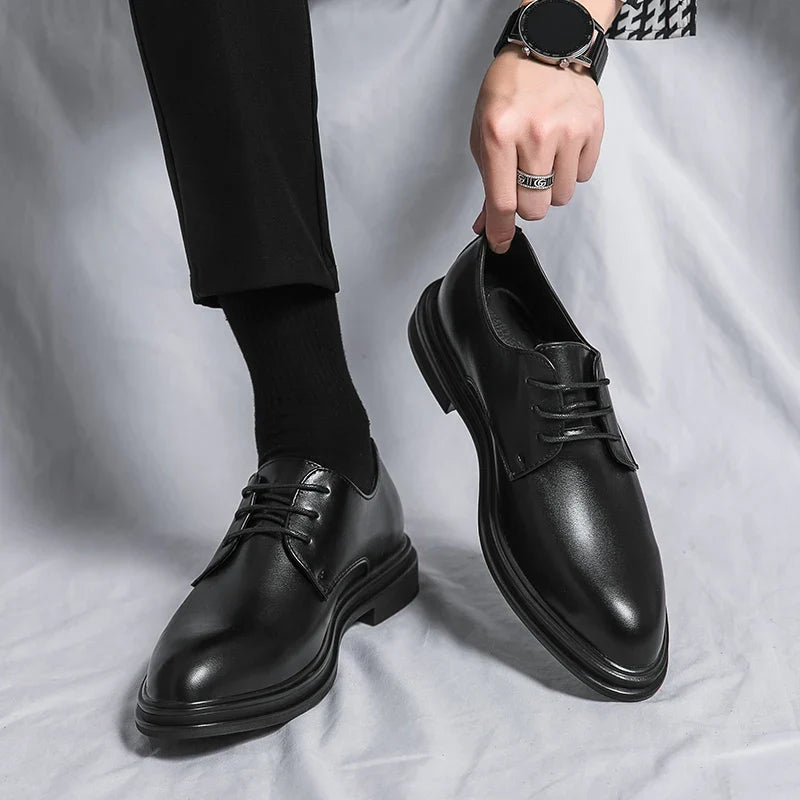 Antonio | Men's Polished Leather Lace-Up Derby Dress Shoes