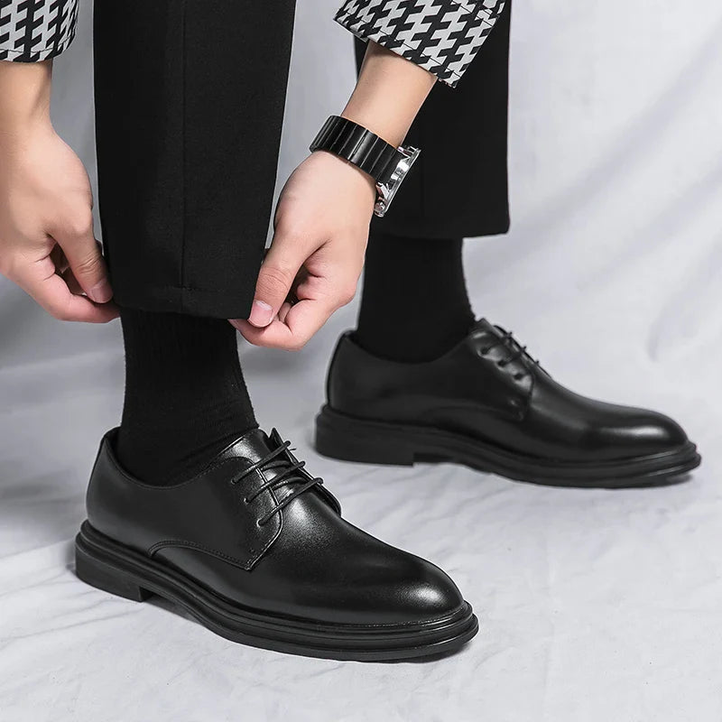 Antonio | Men's Polished Leather Lace-Up Derby Dress Shoes