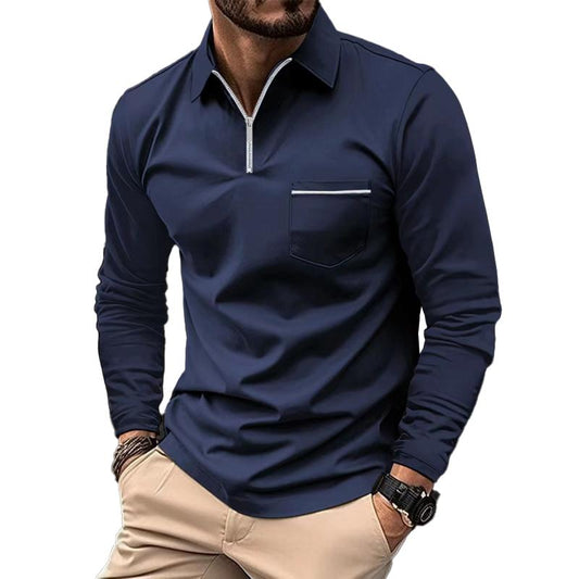 Jeremiah | Men's Long Sleeve Quarter Zip Polo Shirt