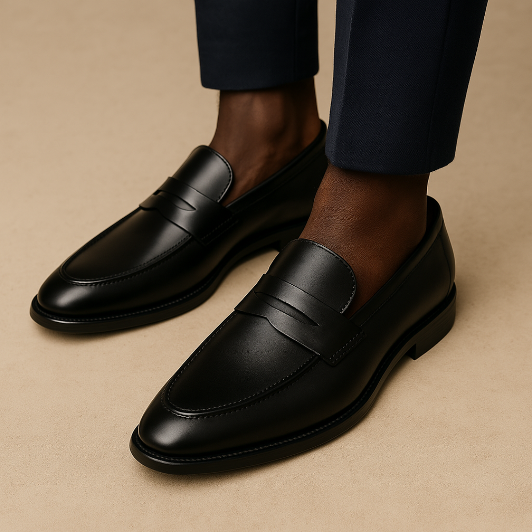 Lorenzo | Men's Leather Penny Slip On Loafers