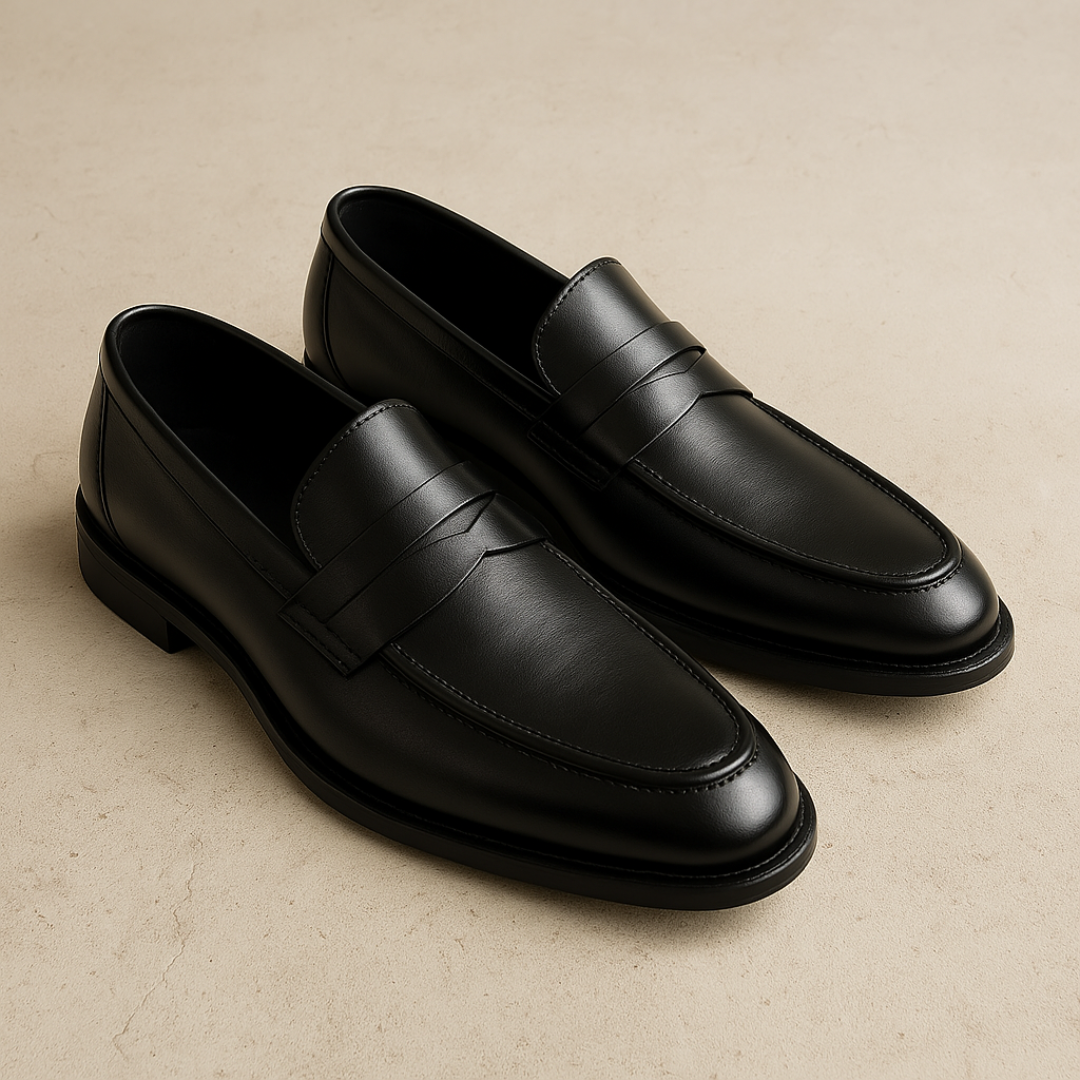 Lorenzo | Men's Leather Penny Slip On Loafers