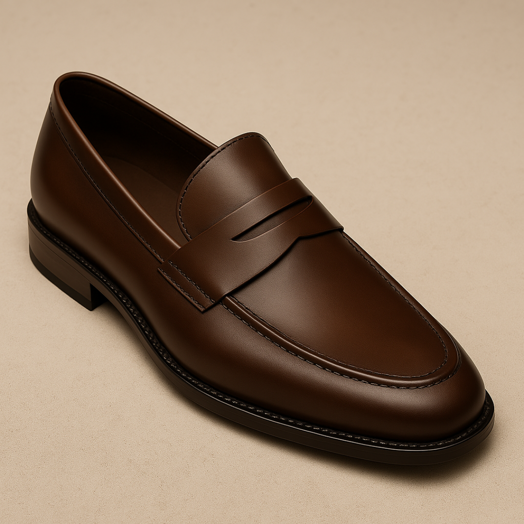 Lorenzo | Men's Leather Penny Slip On Loafers