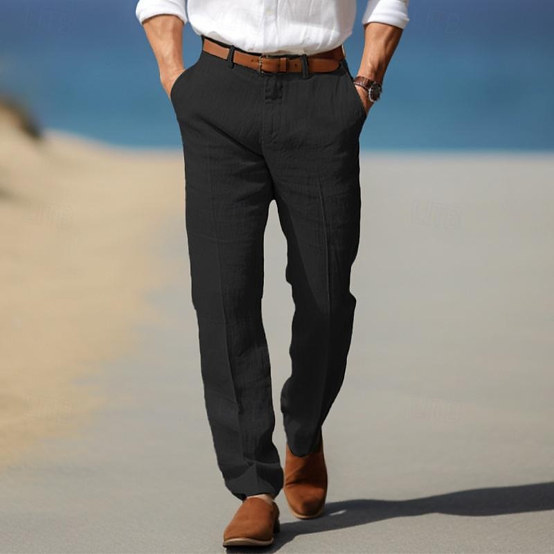 Luxury Men's Premium Linen Pants with belt loops