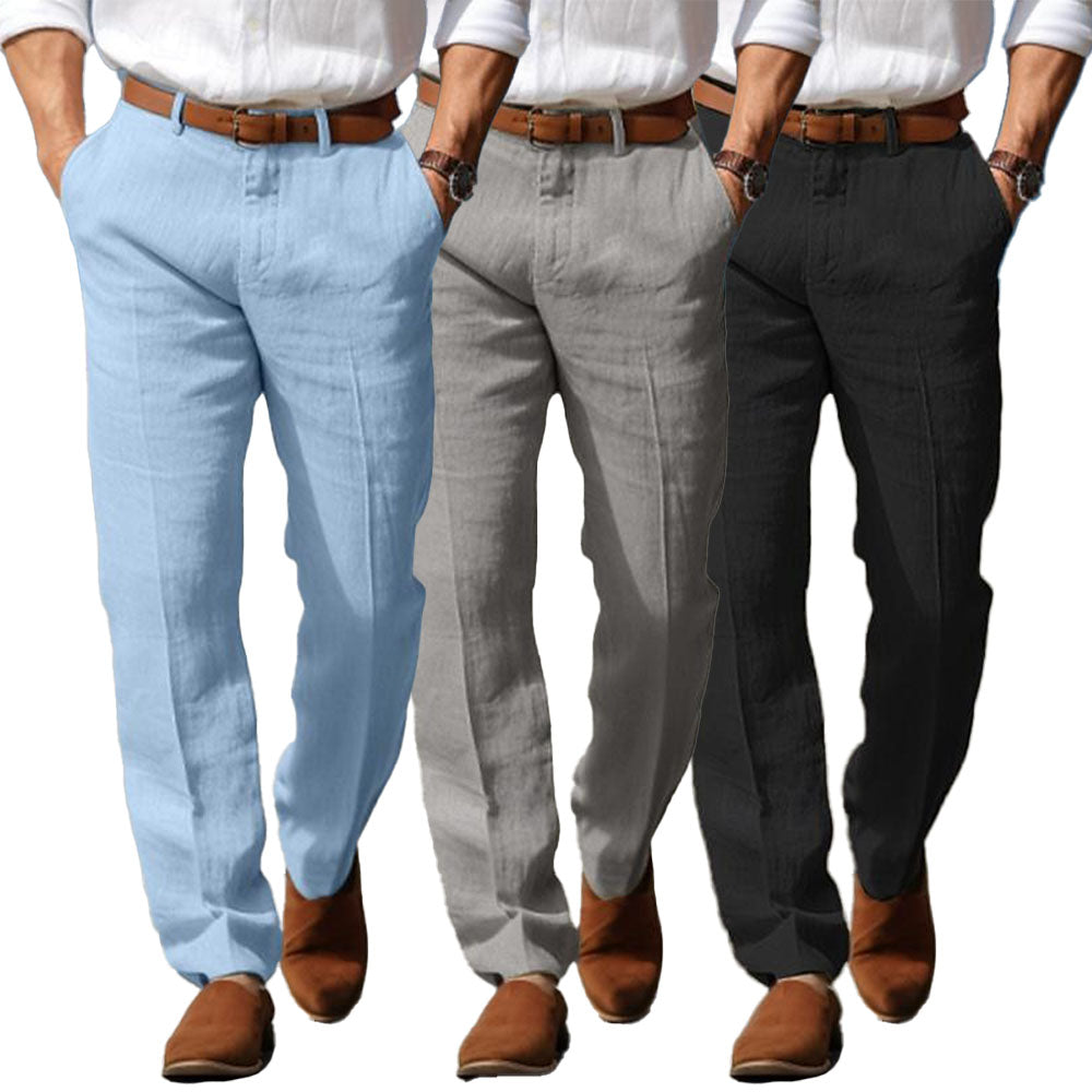 Luxury Men's Premium Linen Pants with belt loops