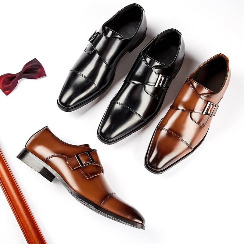 Matteo | Men's Leather Monk Strap Dress Shoes