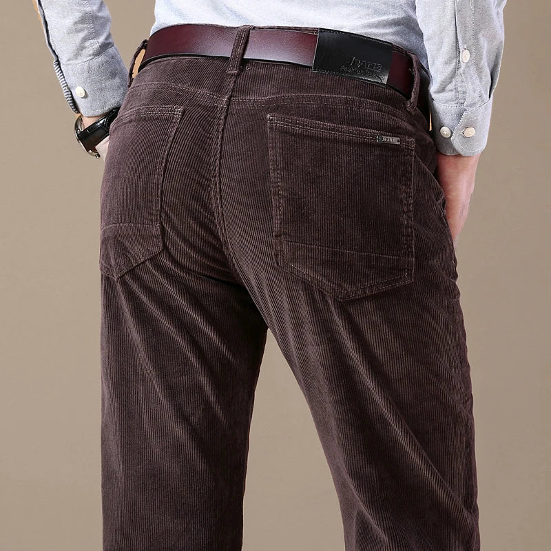 Men's Ribbed Corduroy Trousers | Timeless Structured Elegance
