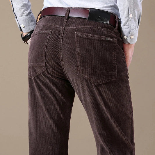 Men's Ribbed Corduroy Trousers | Timeless Structured Elegance
