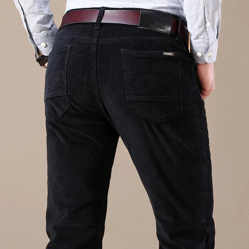 Men's Ribbed Corduroy Trousers | Timeless Structured Elegance