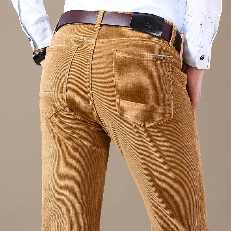 Men's Ribbed Corduroy Trousers | Timeless Structured Elegance
