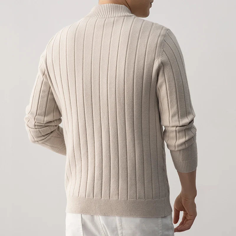Men's Wool Zip-Up Cardigan | Savoni