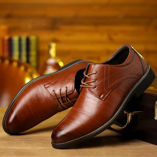 Ricardo | Men's Leather Lace-Up Brogue Oxford Dress Shoes