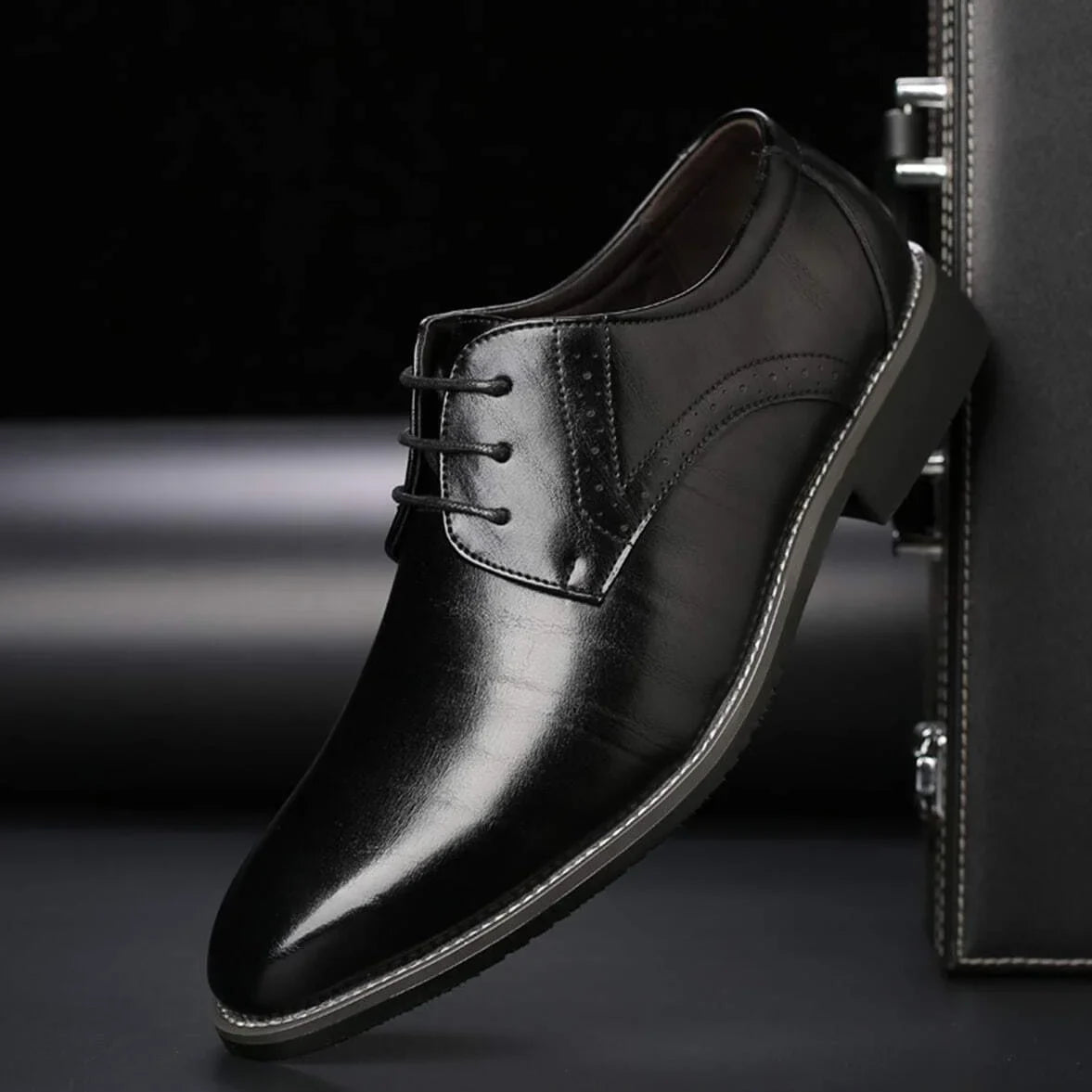Ricardo | Men's Leather Lace-Up Brogue Oxford Dress Shoes