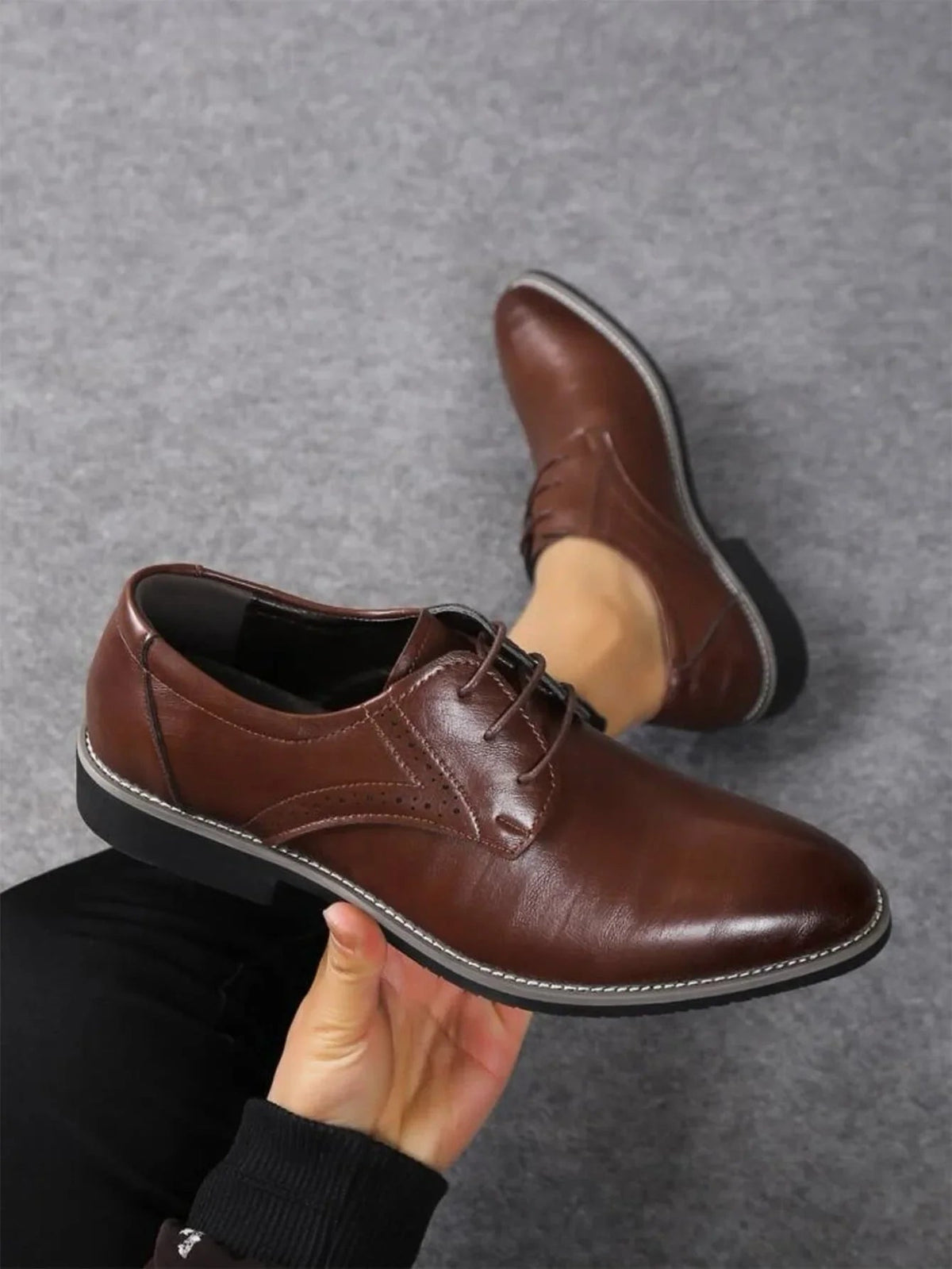 Ricardo | Men's Leather Lace-Up Brogue Oxford Dress Shoes