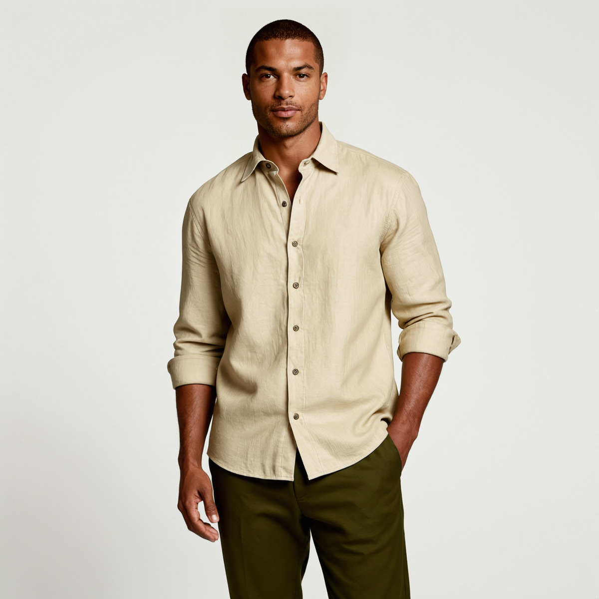 Tropez | Men's Linen Long Sleeve Button Up Shirt