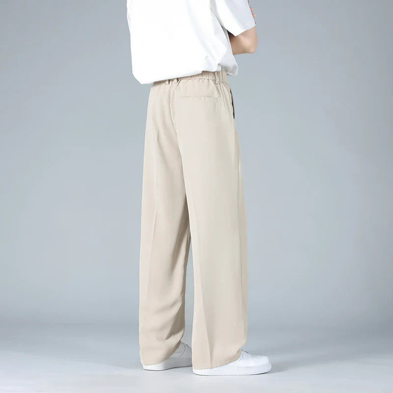 Vallier | Men's Wide Leg Pleated Straight Leg Trousers