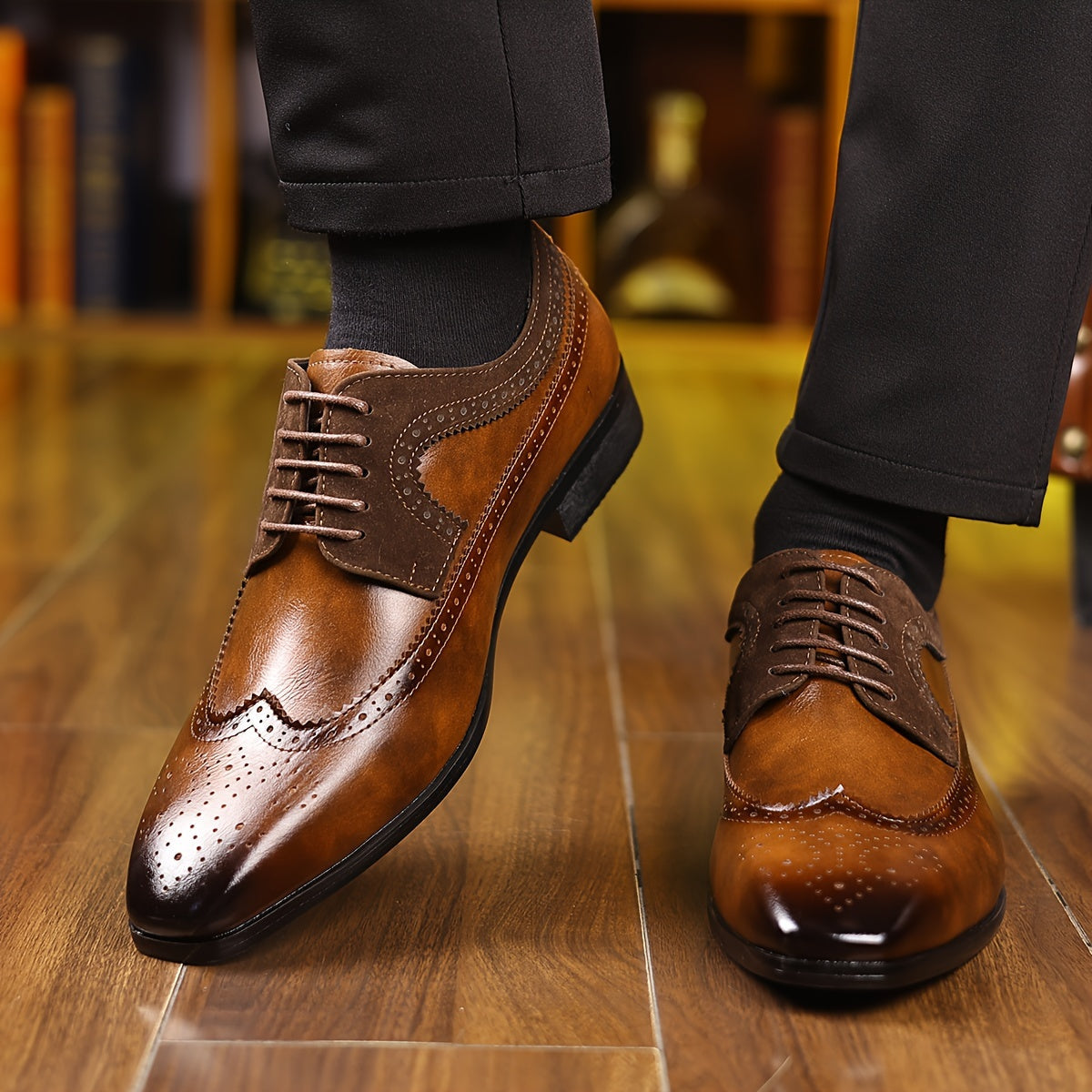 Vincent | Men's Two-Tone Wingtip Brogue Oxford Shoes
