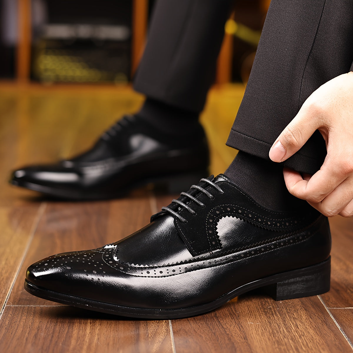 Vincent | Men's Two-Tone Wingtip Brogue Oxford Shoes